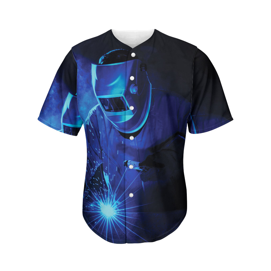 Industrial Welder Print Men's Baseball Jersey