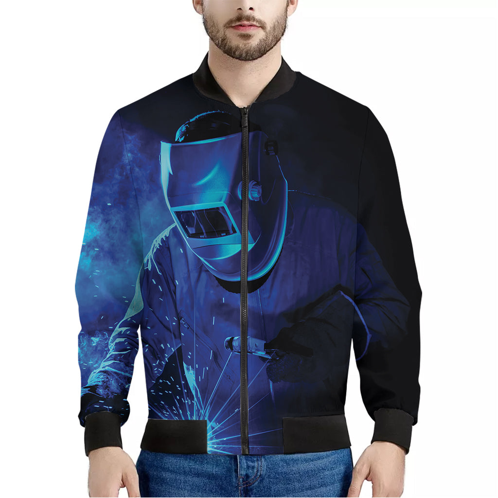 Industrial Welder Print Men's Bomber Jacket