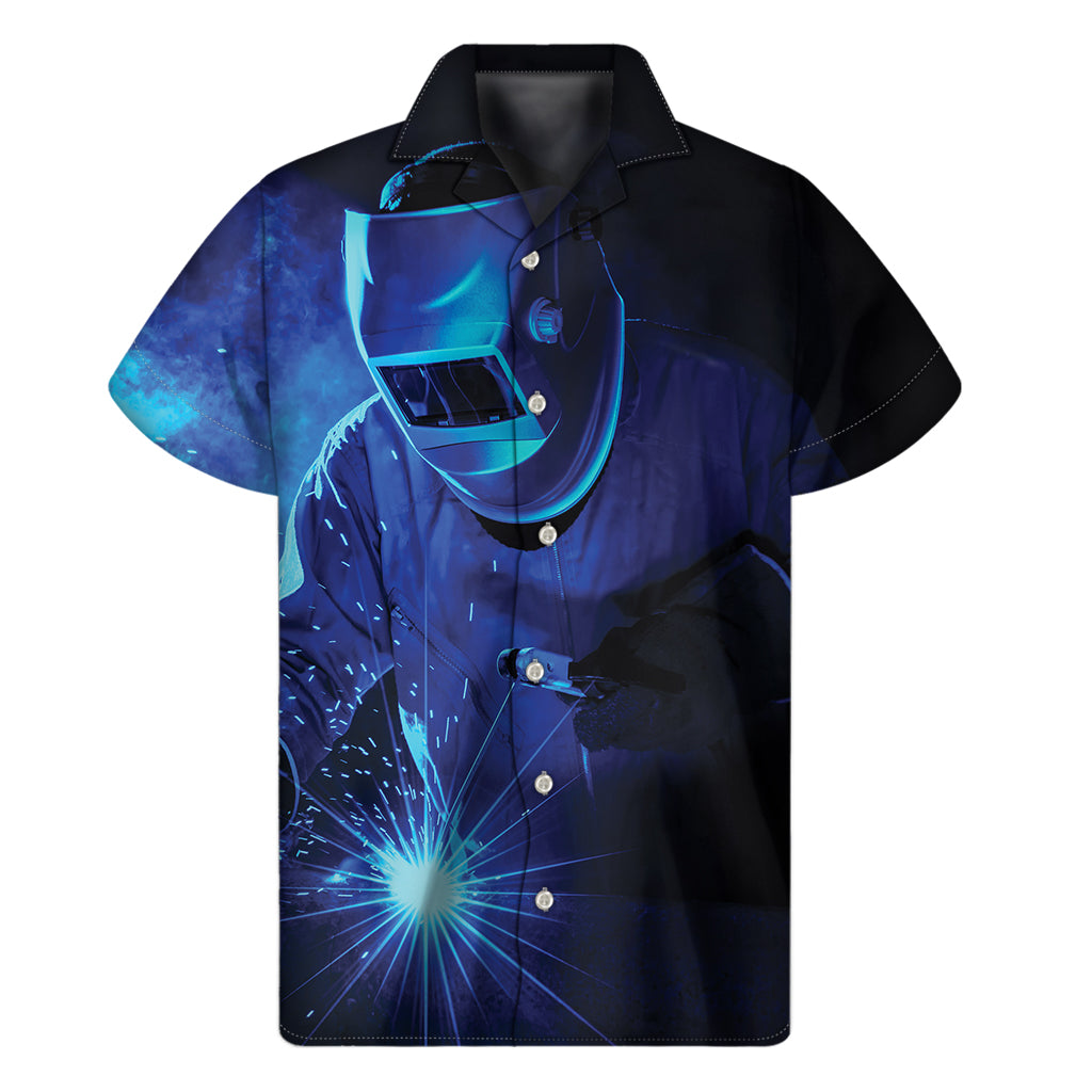 Industrial Welder Print Men's Short Sleeve Shirt