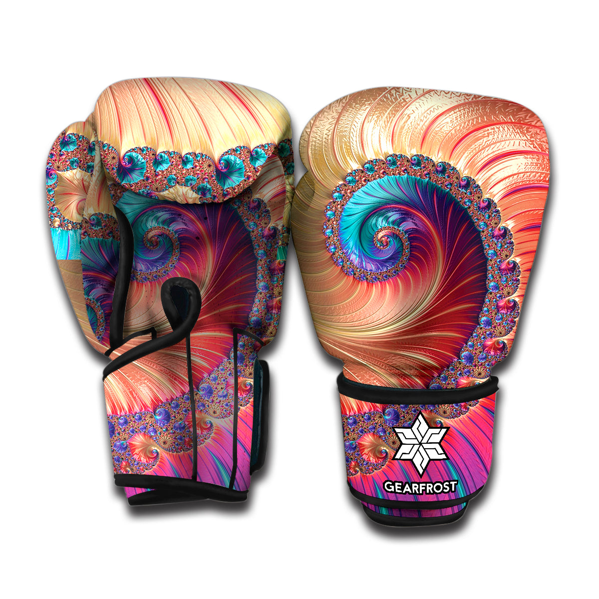 Infinite Fractal Print Boxing Gloves