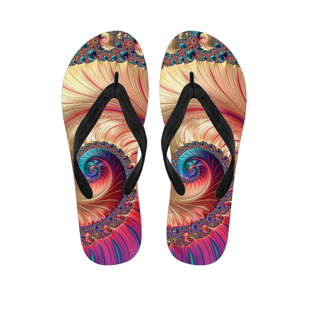 Infinite Fractal Print Flip Flops