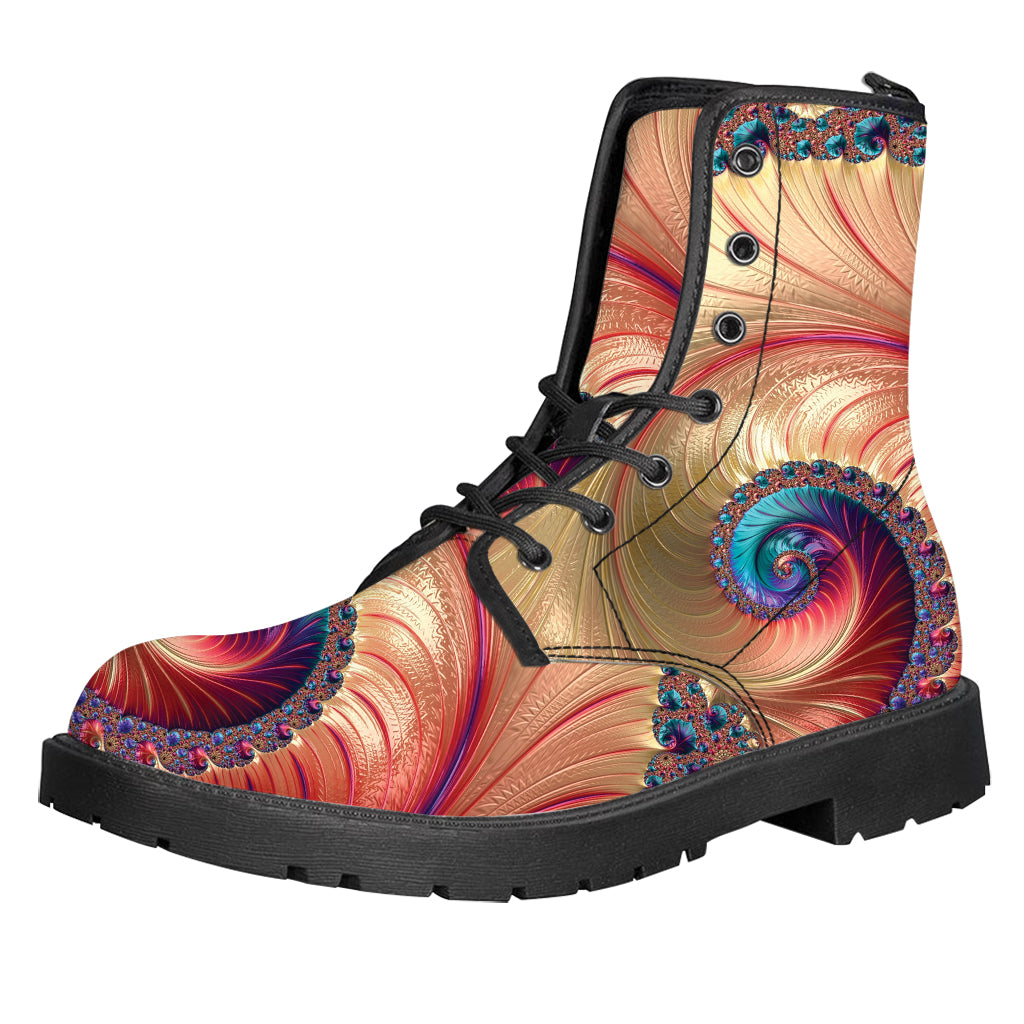 Infinite Fractal Print Leather Boots