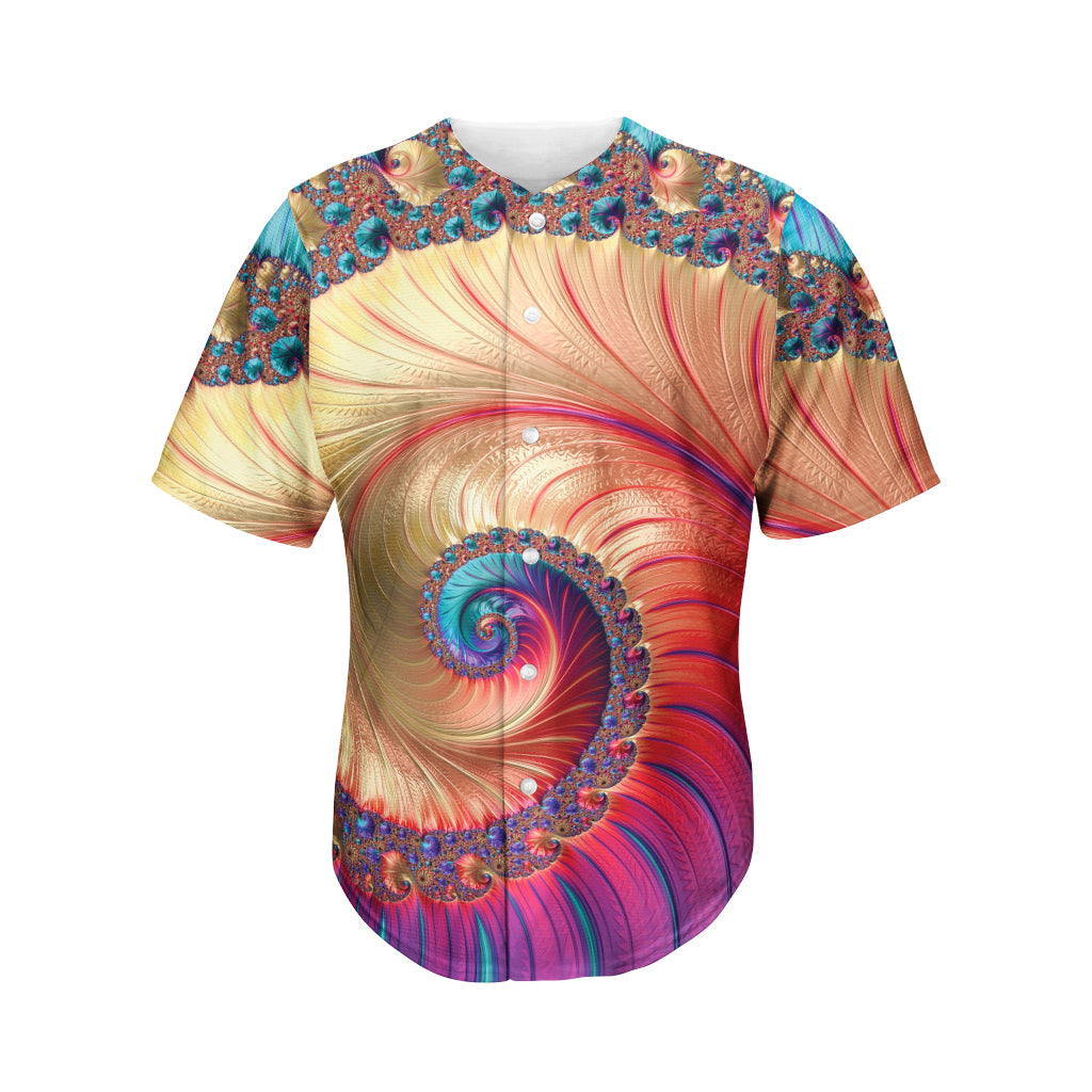 Infinite Fractal Print Men's Baseball Jersey