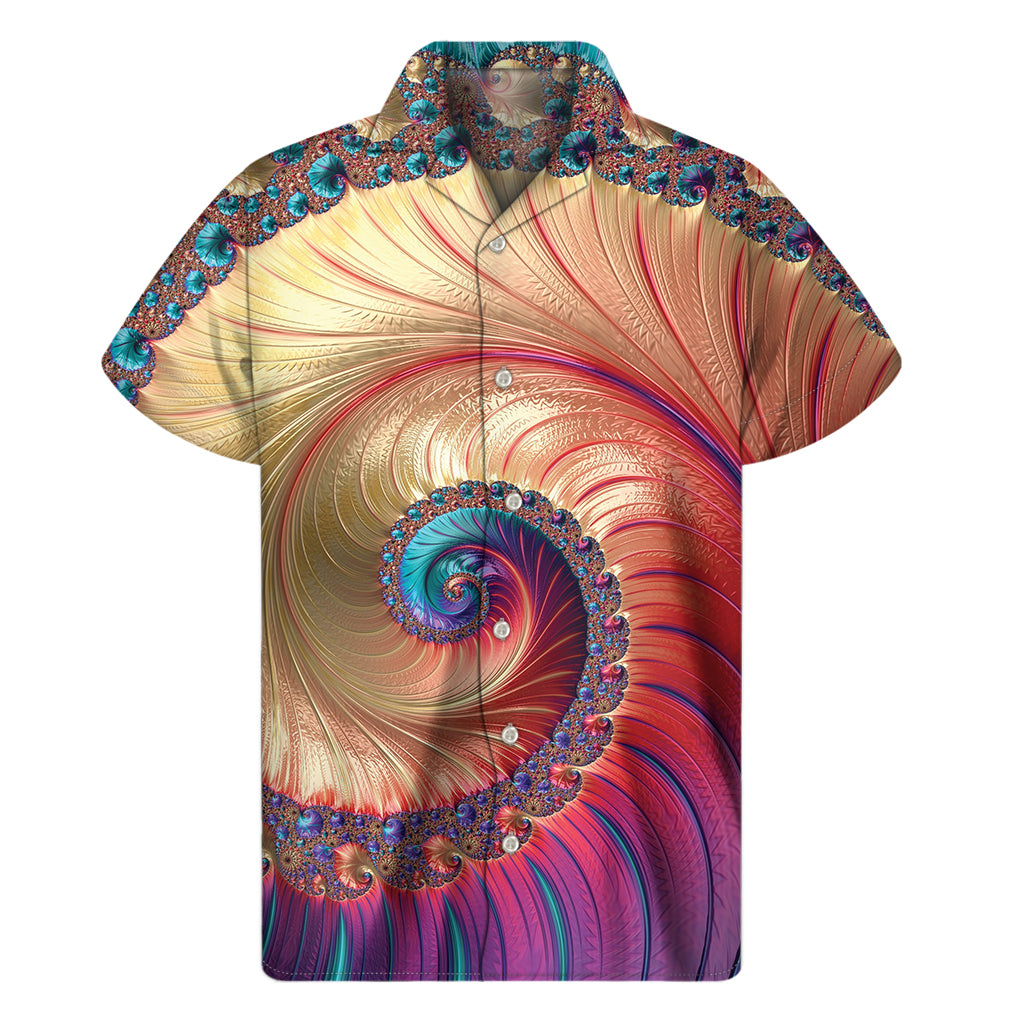 Infinite Fractal Print Men's Short Sleeve Shirt