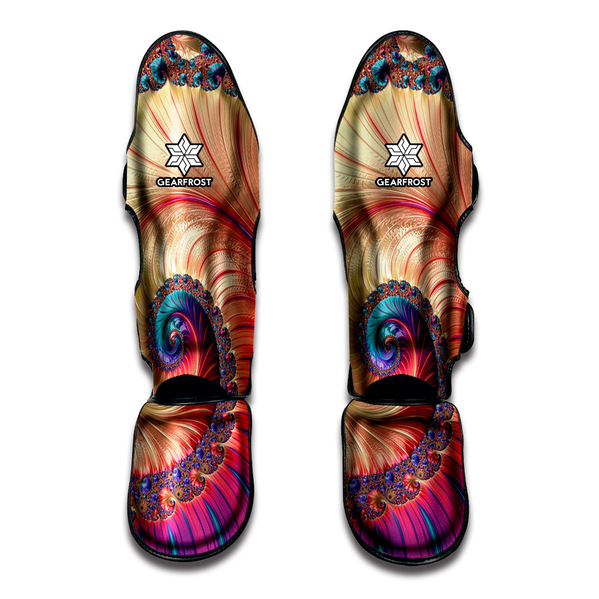 Infinite Fractal Print Muay Thai Shin Guards