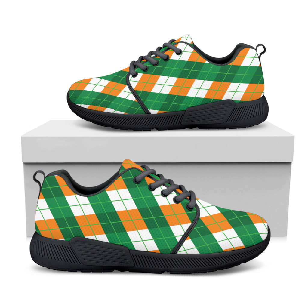 Irish Argyle Pattern Print Black Athletic Shoes