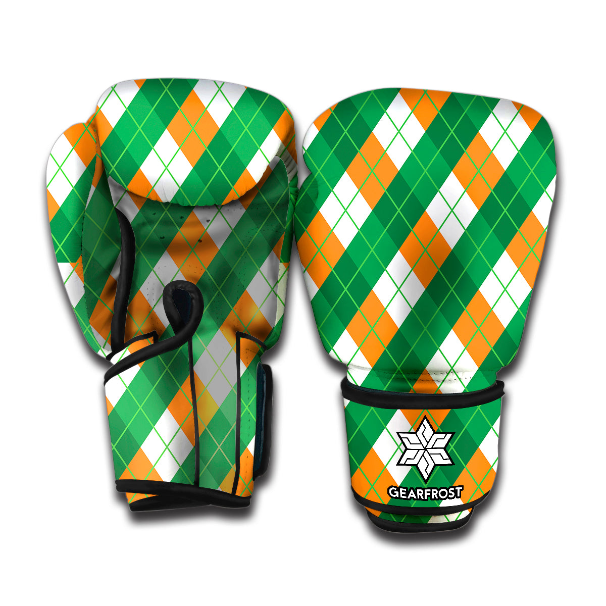 Irish Argyle Pattern Print Boxing Gloves