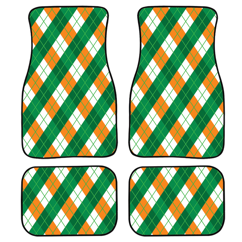 Irish Argyle Pattern Print Front and Back Car Floor Mats