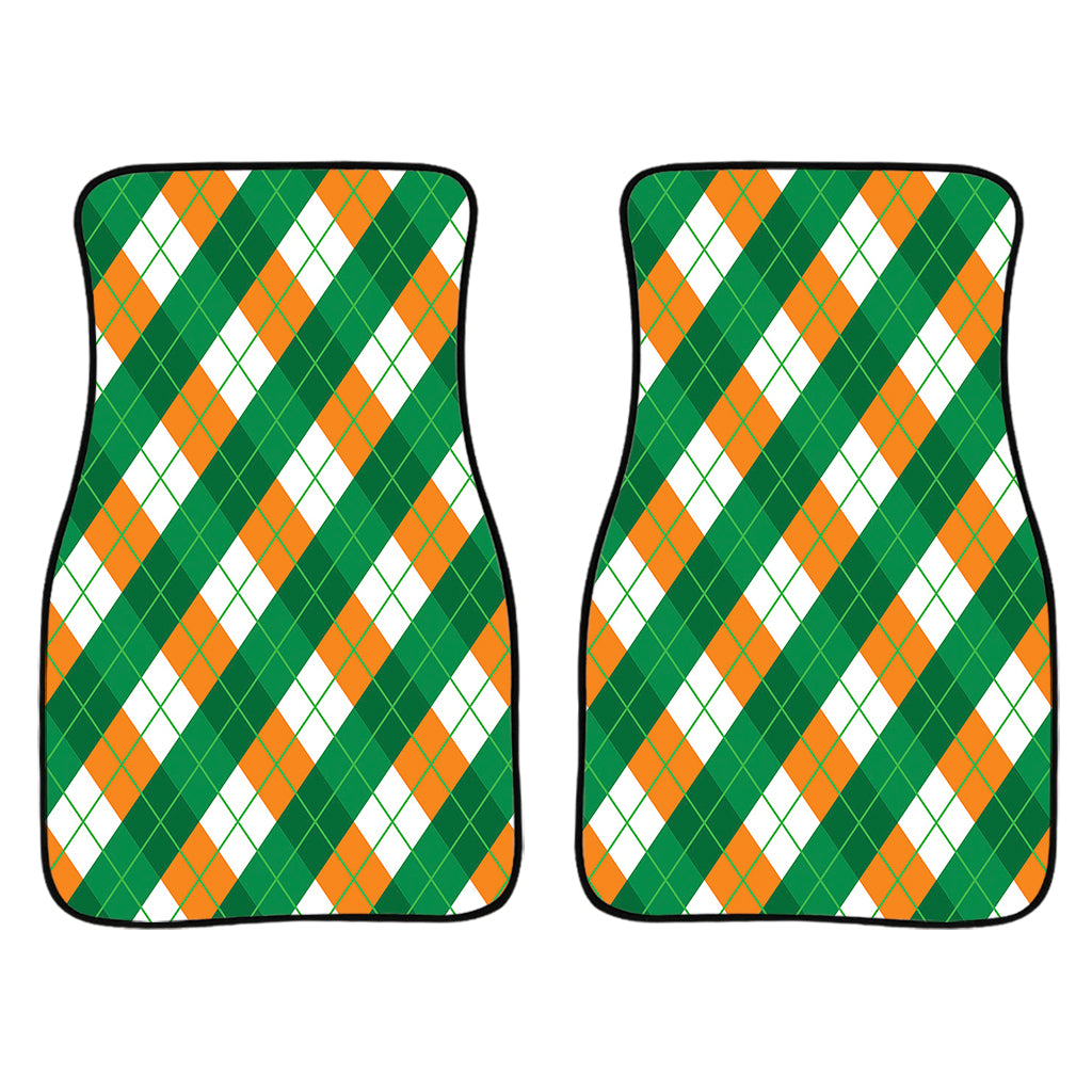 Irish Argyle Pattern Print Front Car Floor Mats