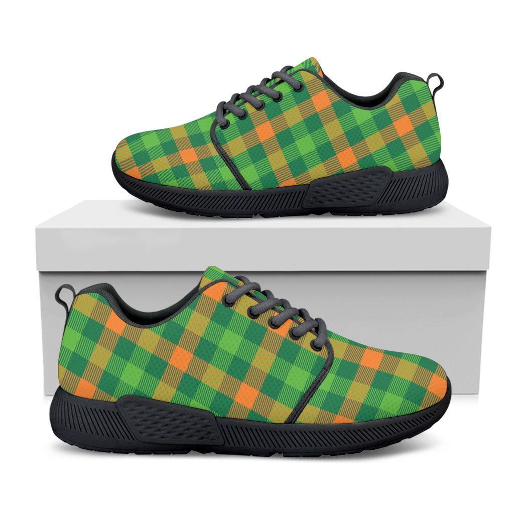 Irish Buffalo Check Pattern Print Black Athletic Shoes