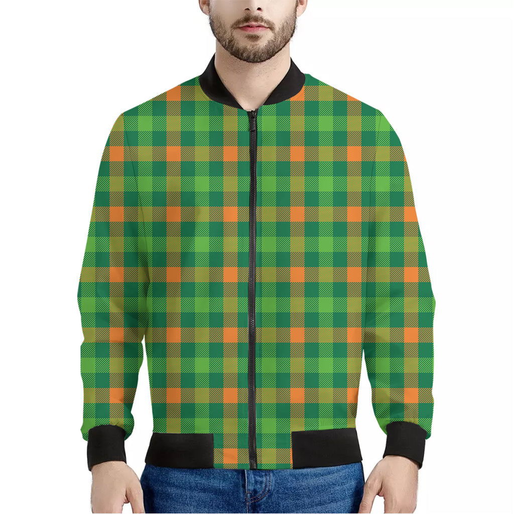 Irish Buffalo Check Pattern Print Men's Bomber Jacket