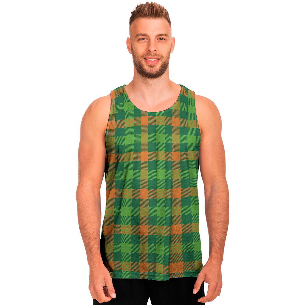 Irish Buffalo Check Pattern Print Men's Tank Top