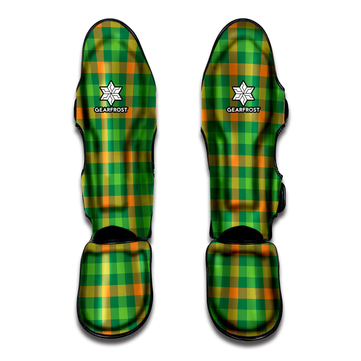 Irish Buffalo Check Pattern Print Muay Thai Shin Guards