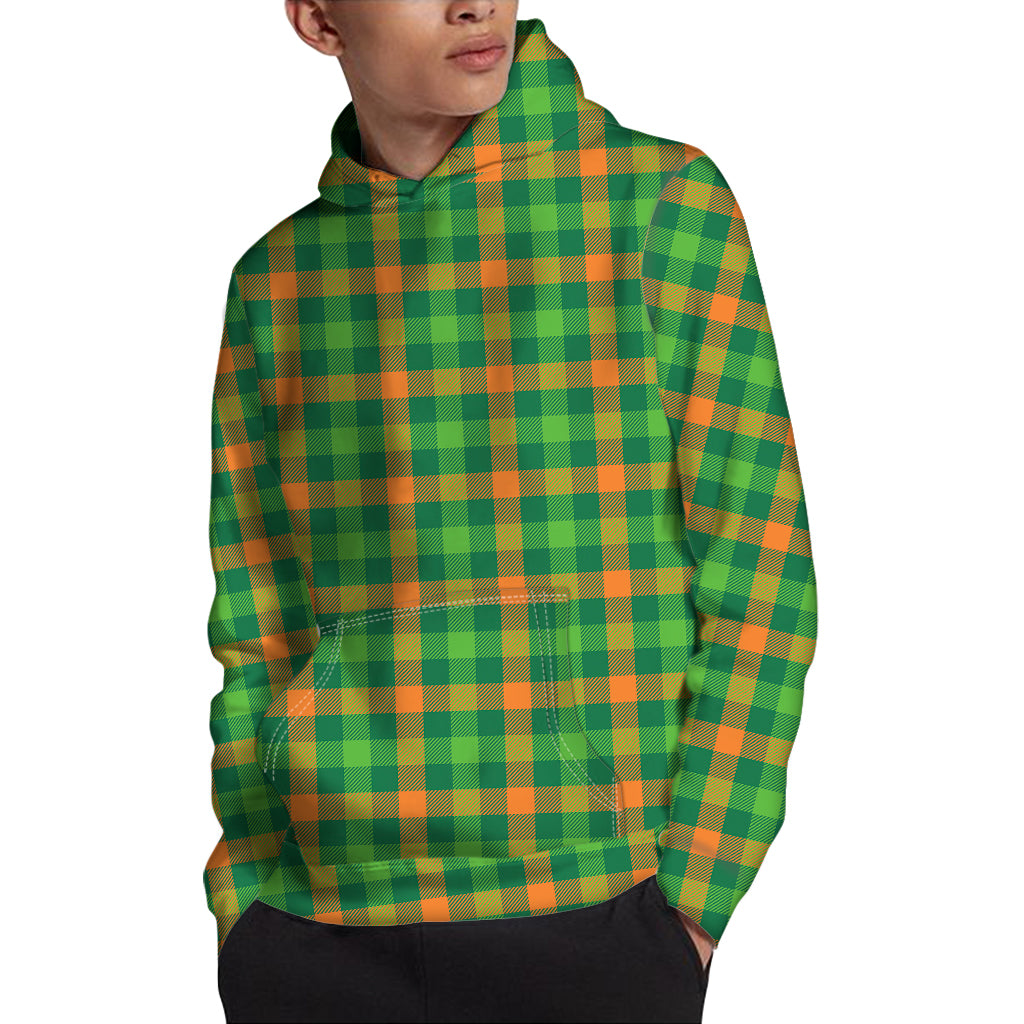 Irish Buffalo Check Pattern Print Pullover Hoodie