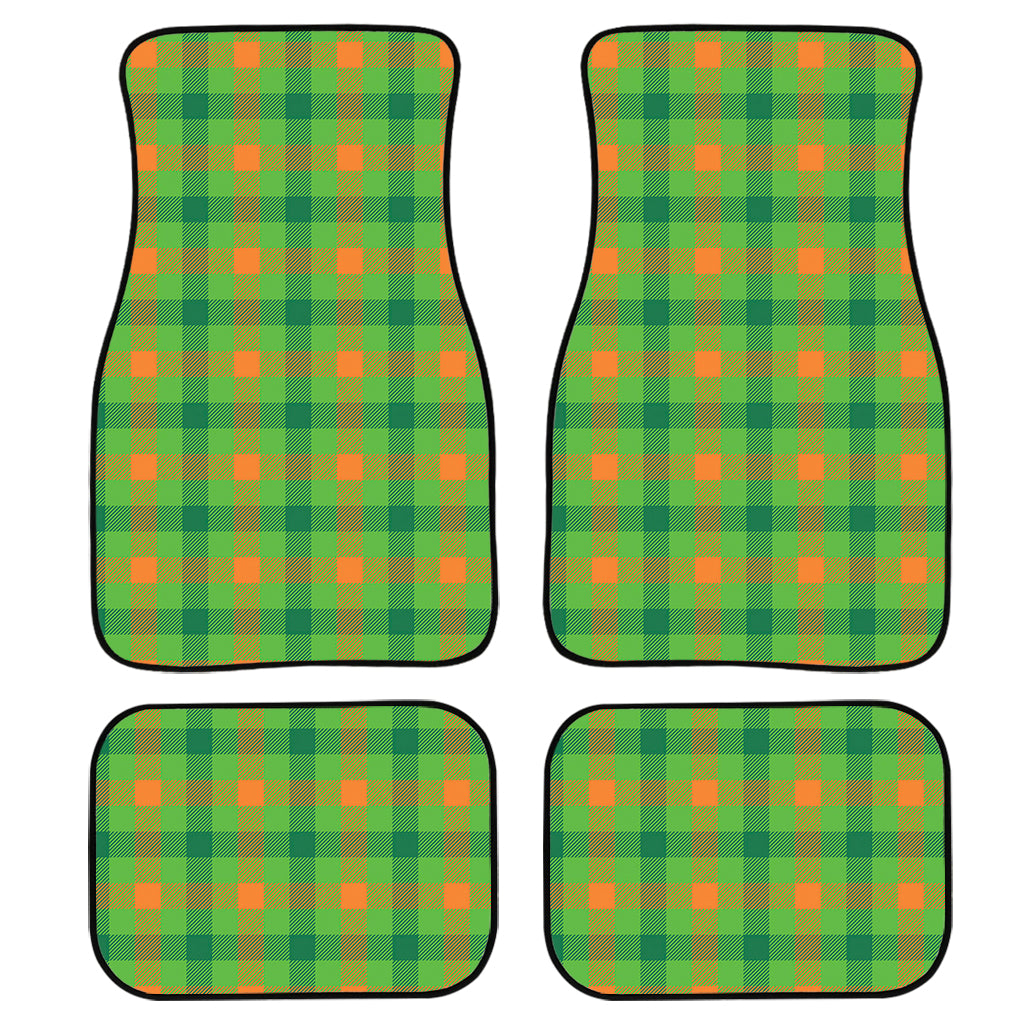 Irish Buffalo Plaid Pattern Print Front and Back Car Floor Mats