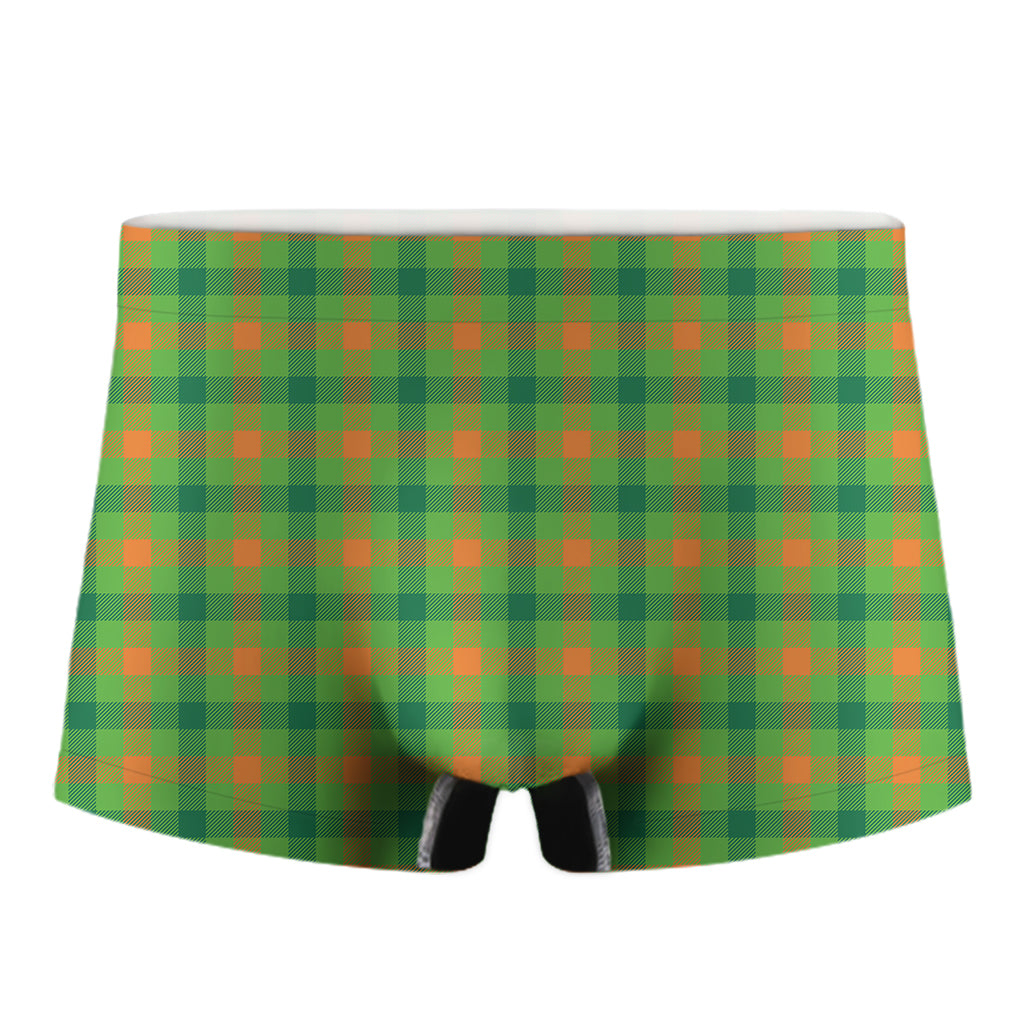 Irish Buffalo Plaid Pattern Print Men's Boxer Briefs