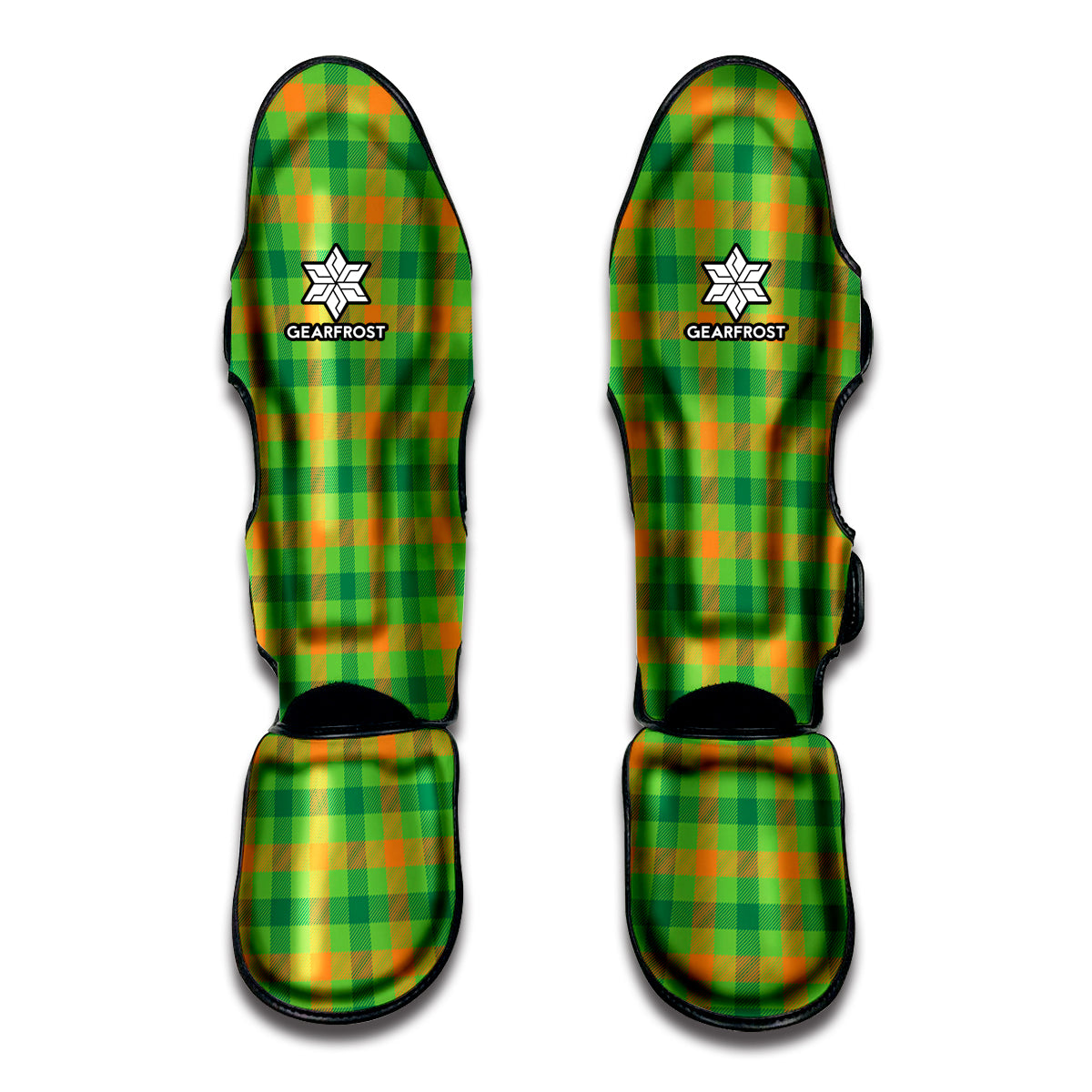 Irish Buffalo Plaid Pattern Print Muay Thai Shin Guards