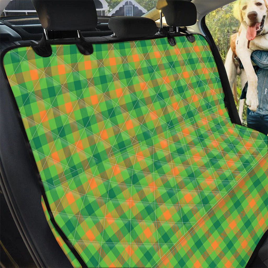 Irish Buffalo Plaid Pattern Print Pet Car Back Seat Cover