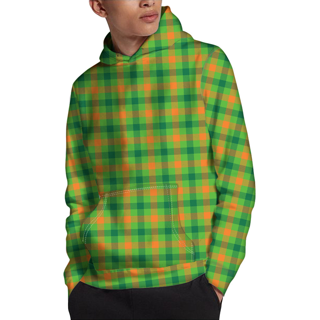 Irish Buffalo Plaid Pattern Print Pullover Hoodie