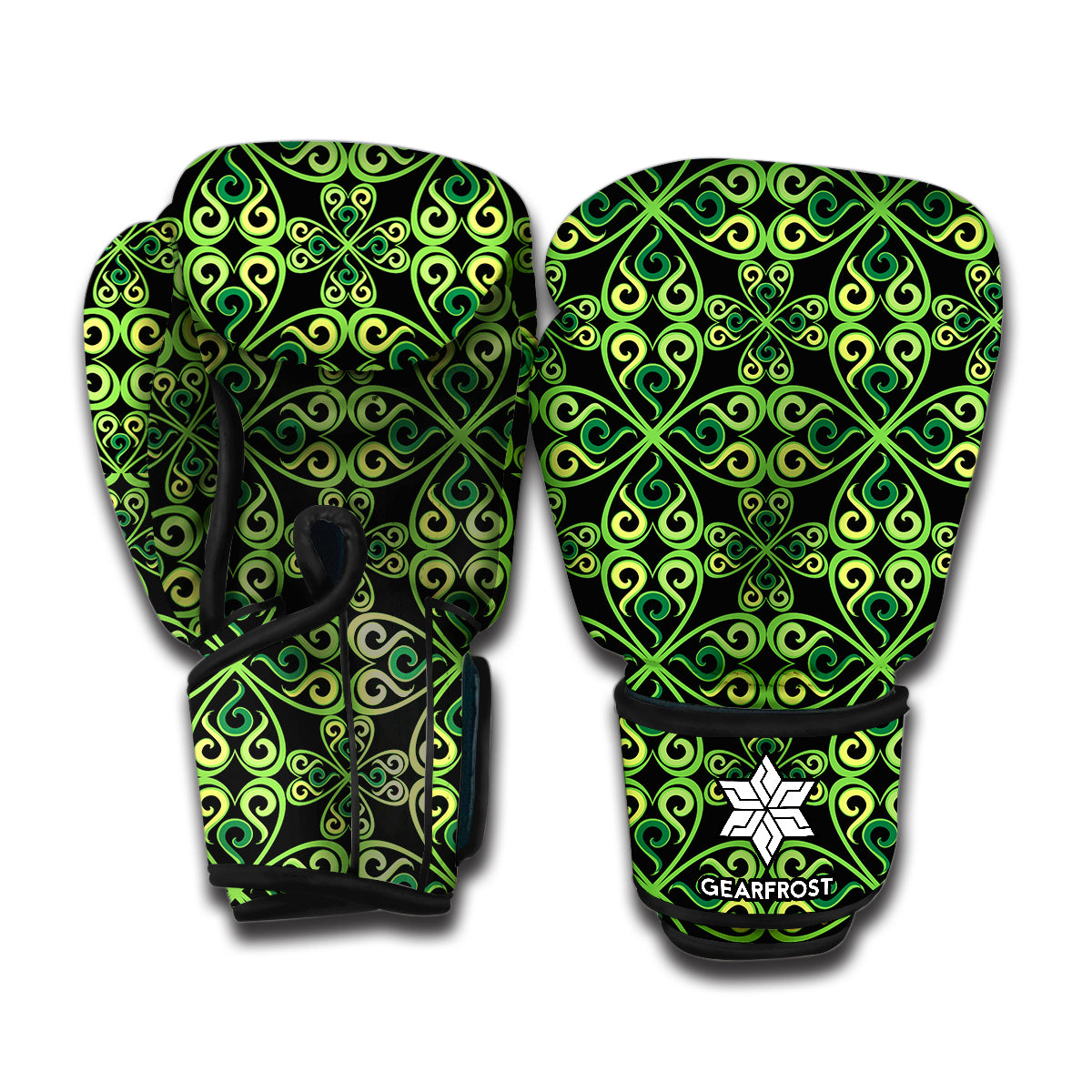 Irish Celtic Symbol Pattern Print Boxing Gloves