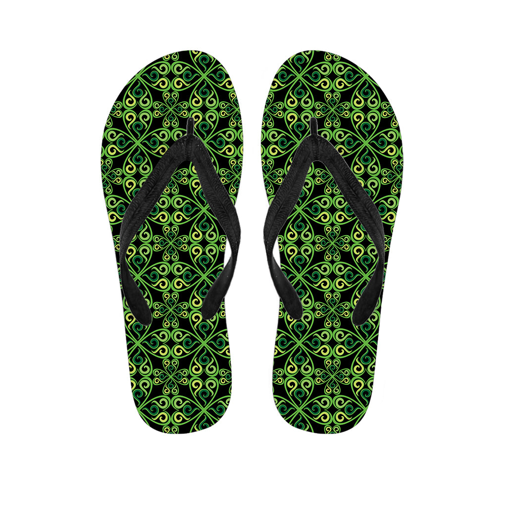 Irish Celtic Symbol Pattern Print Flip Flops