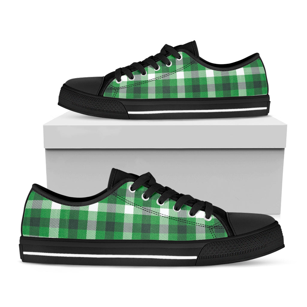 Irish Check Saint Patrick's Day Print Black Low Top Shoes