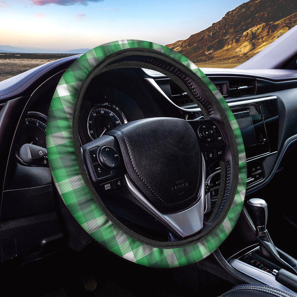 Irish Check Saint Patrick's Day Print Car Steering Wheel Cover