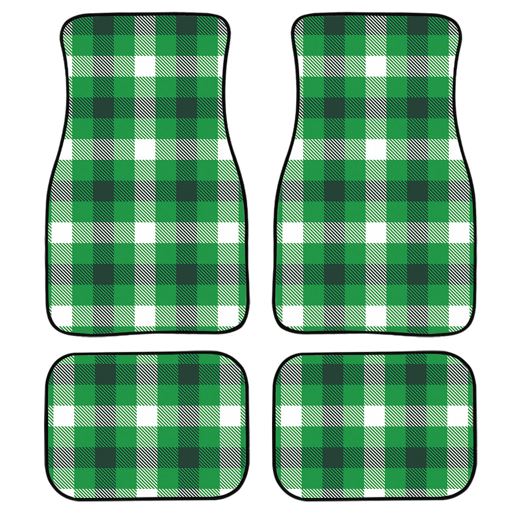 Irish Check Saint Patrick's Day Print Front and Back Car Floor Mats