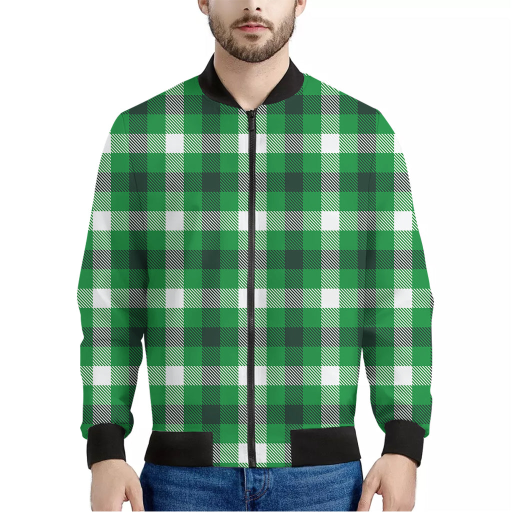 Irish Check Saint Patrick's Day Print Men's Bomber Jacket