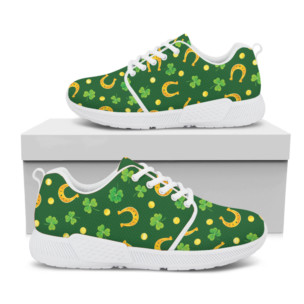 Irish Saint Patrick's Day Pattern Print White Athletic Shoes