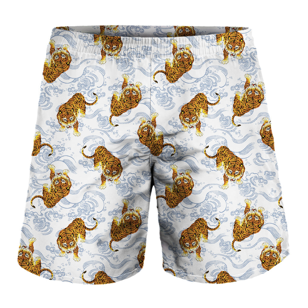 Japanese Tiger Pattern Print Men's Shorts