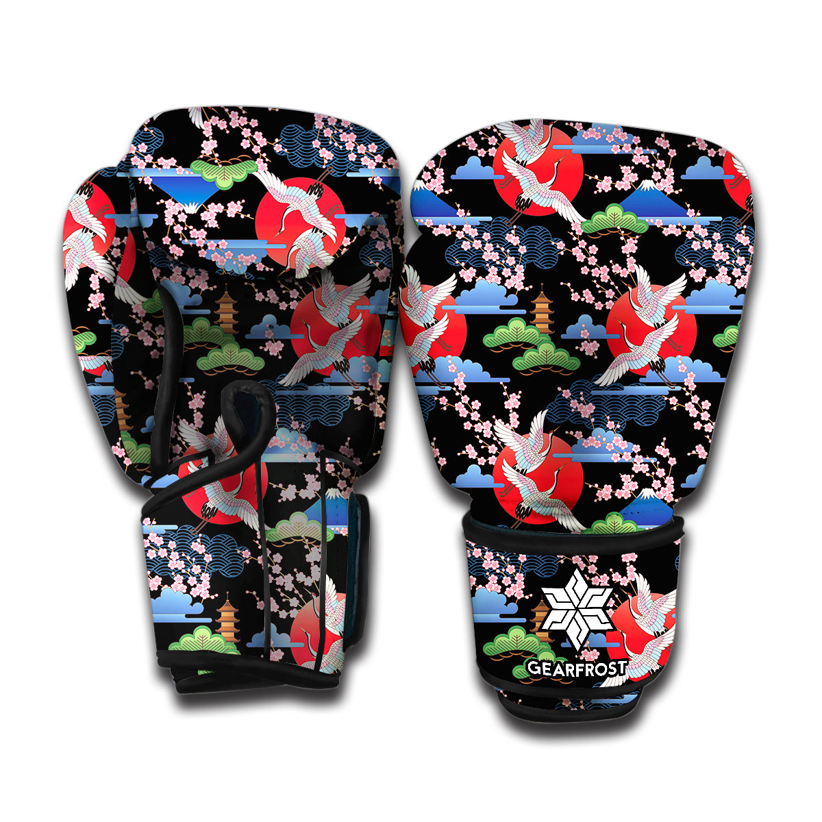 Japanese Traditional Pattern Print Boxing Gloves