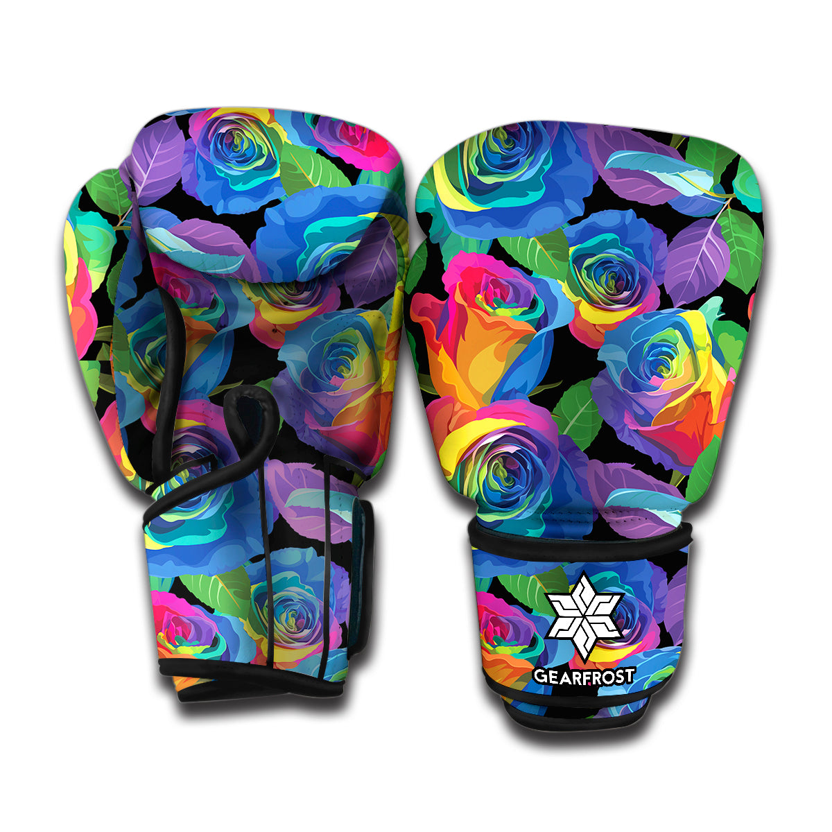 LGBT Pride Rainbow Roses Pattern Print Boxing Gloves