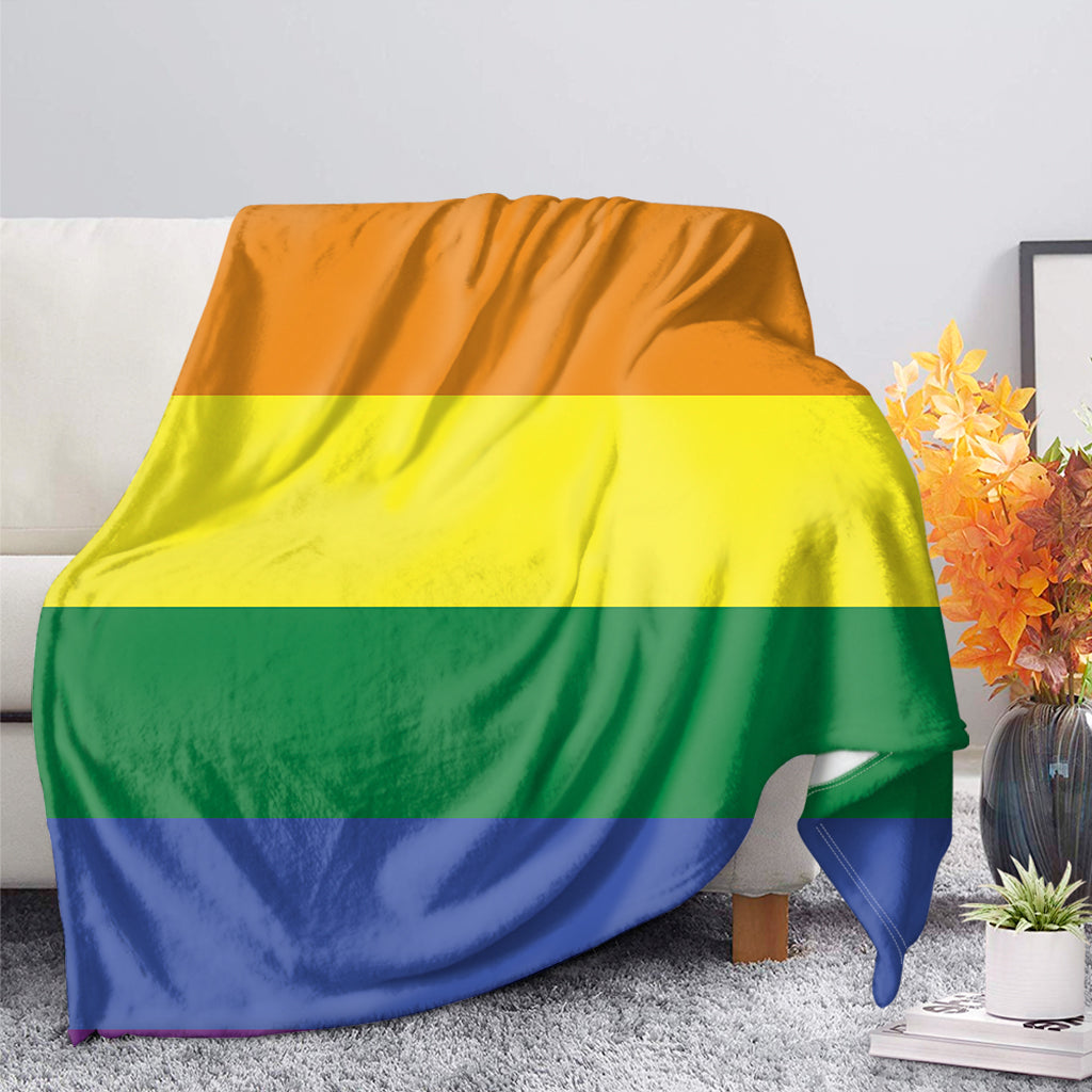 LGBT Pride Rainbow Striped Print Blanket