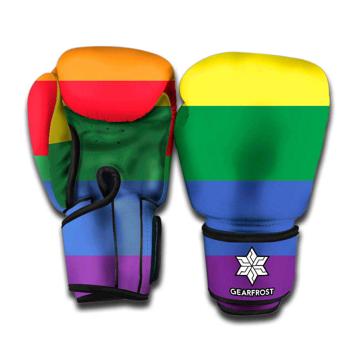 LGBT Pride Rainbow Striped Print Boxing Gloves
