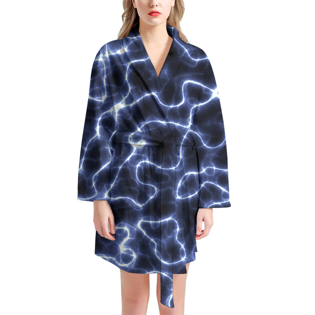 Lightning Chain Print Women's Bathrobe