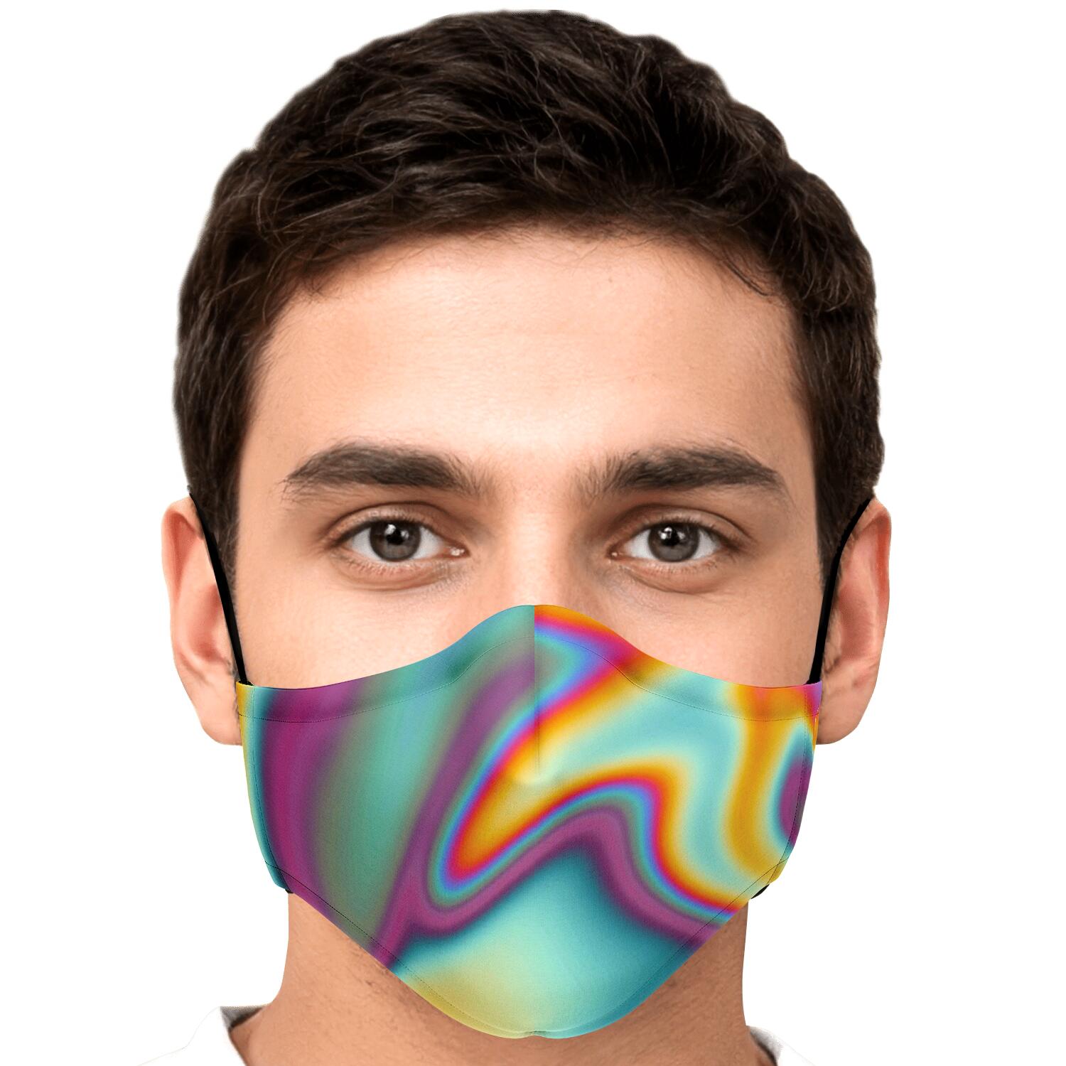 Liquid Holographic Trippy Print Face Mask