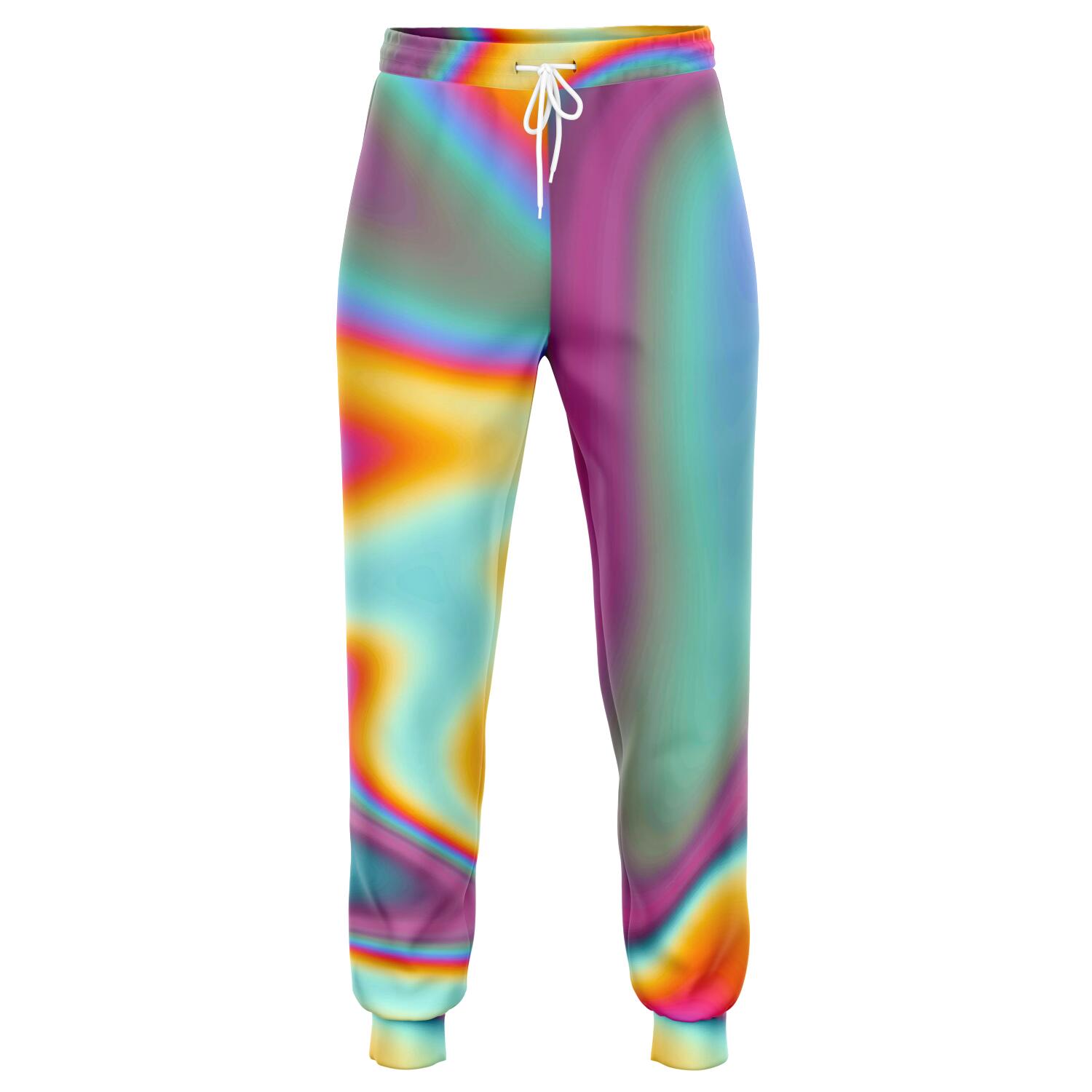 Liquid Holographic Trippy Print Jogger Pants