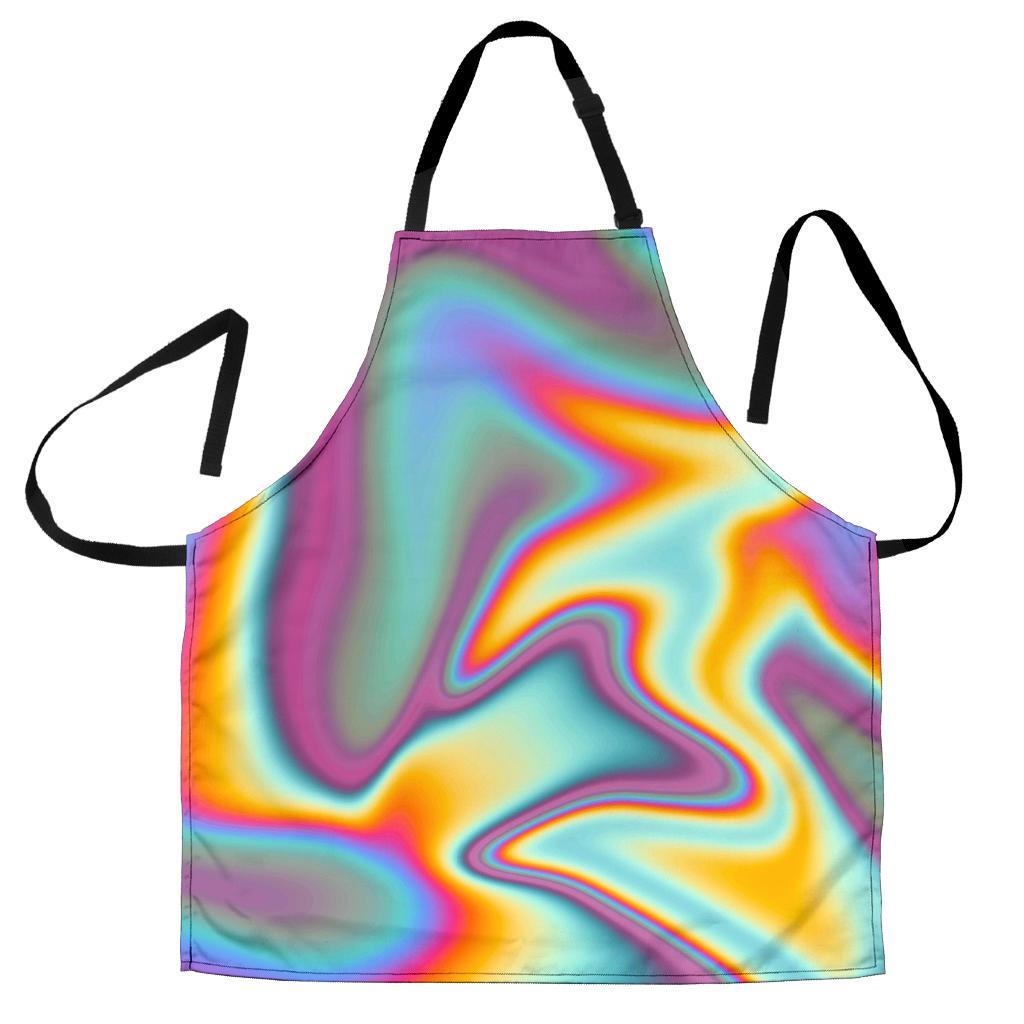 Liquid Holographic Trippy Print Men's Apron