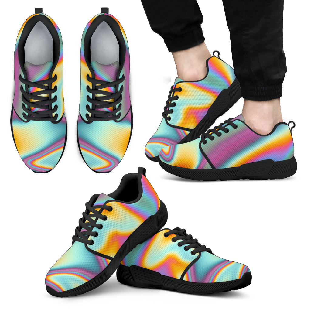 Liquid Holographic Trippy Print Men's Athletic Shoes