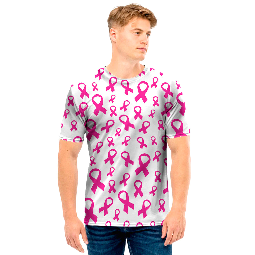 Little Breast Cancer Ribbon Print Men's T-Shirt