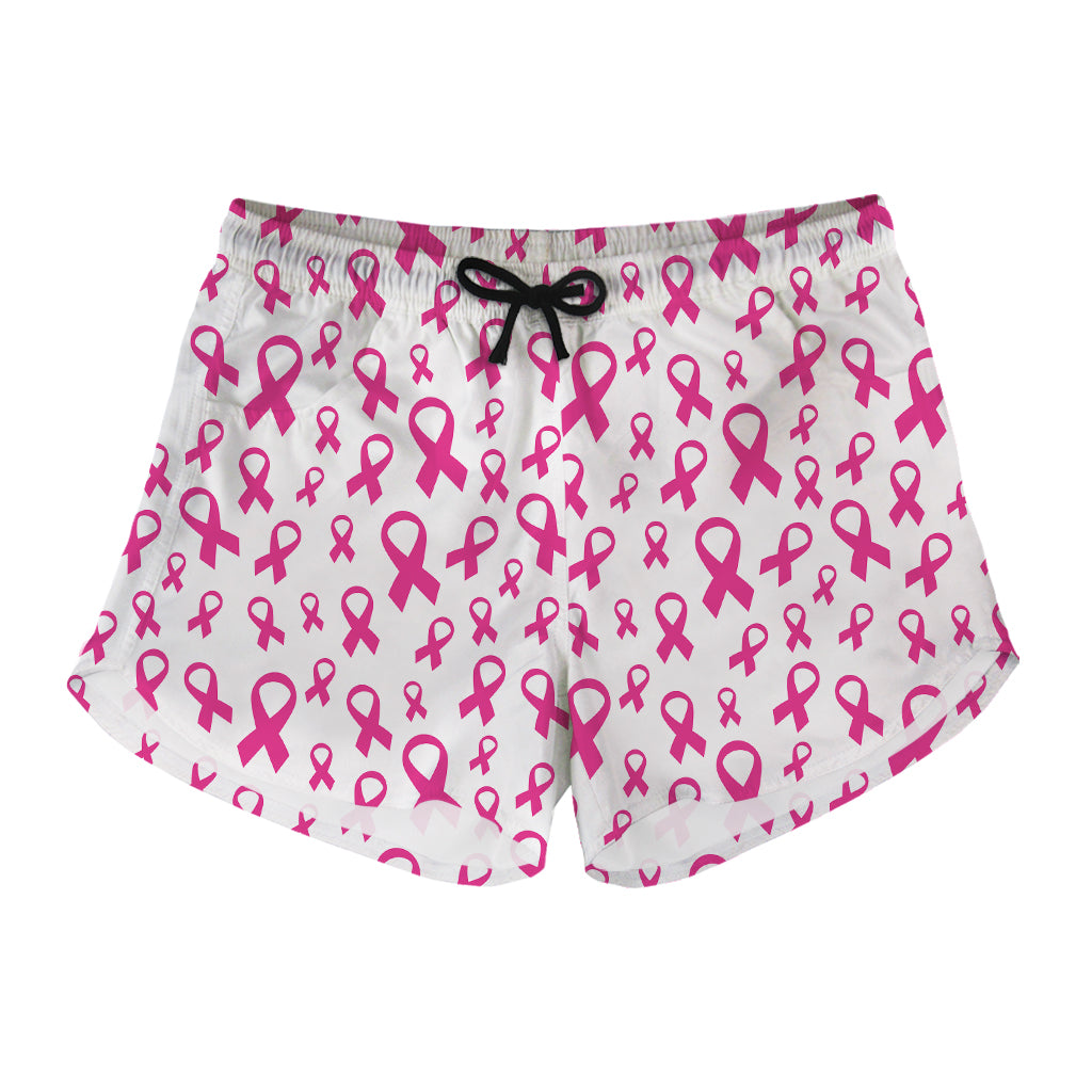 Little Breast Cancer Ribbon Print Women's Shorts