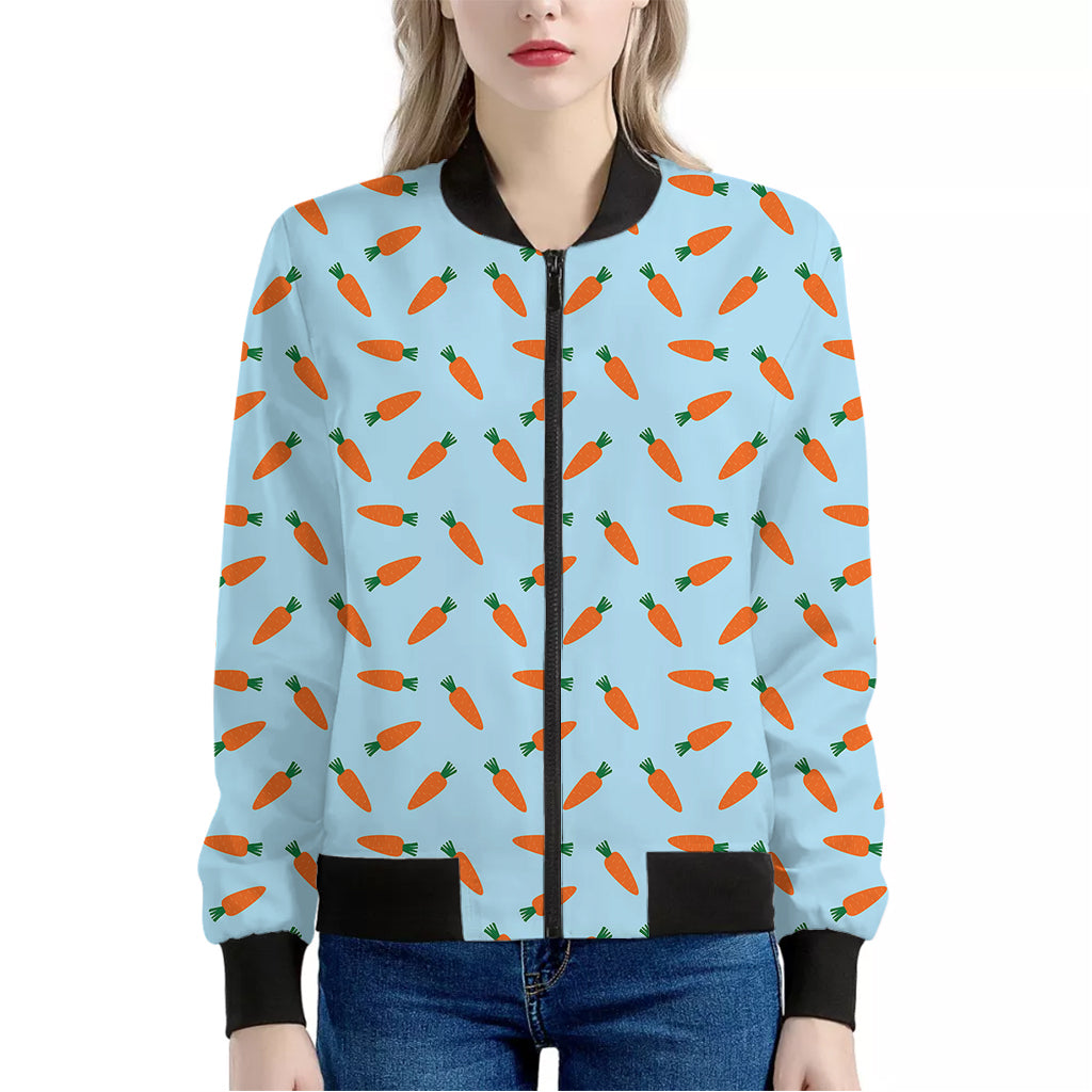 Little Carrot Pattern Print Women's Bomber Jacket