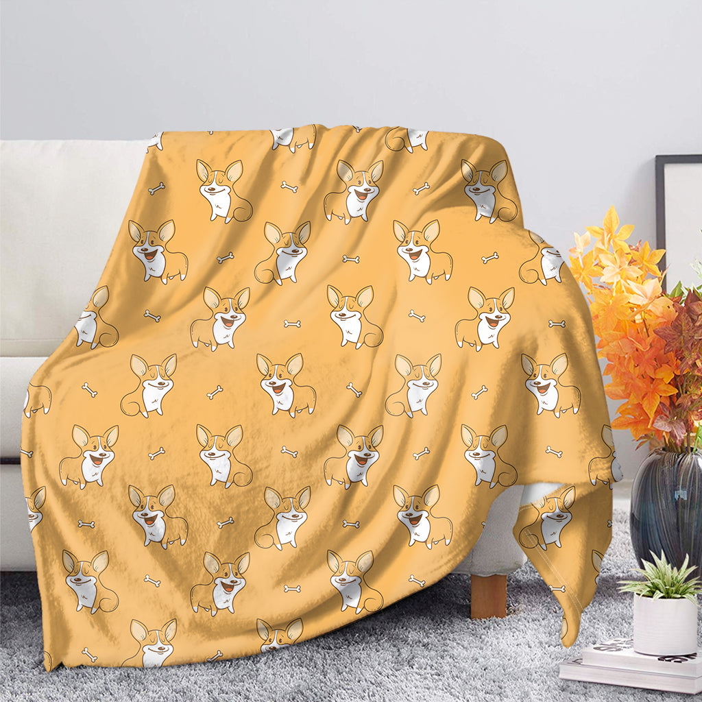 Little Corgi Pattern Print Blanket