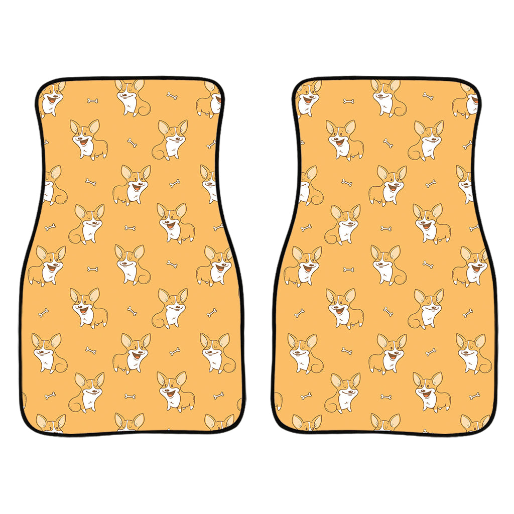 Little Corgi Pattern Print Front Car Floor Mats