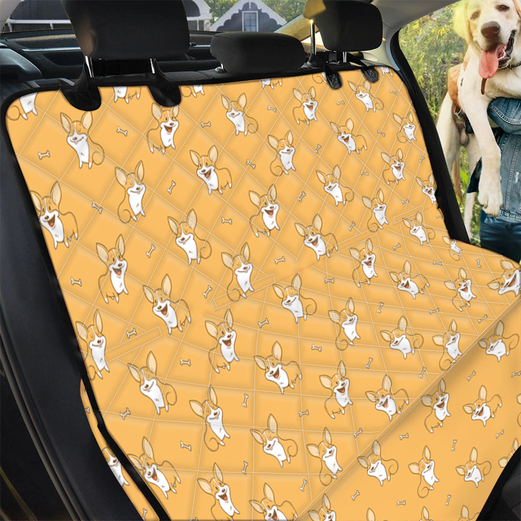 Little Corgi Pattern Print Pet Car Back Seat Cover