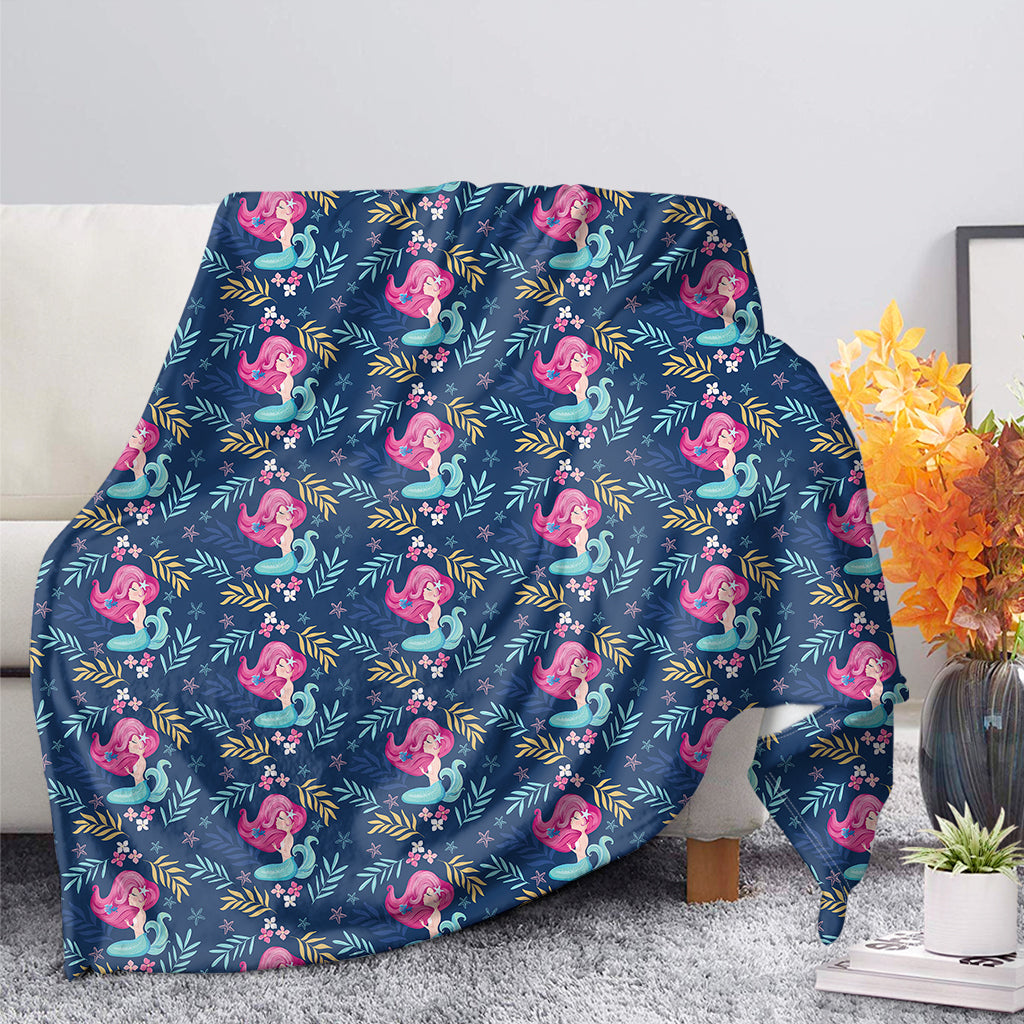 Little Cute Mermaid Pattern Print Blanket