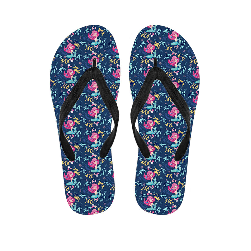 Little Cute Mermaid Pattern Print Flip Flops