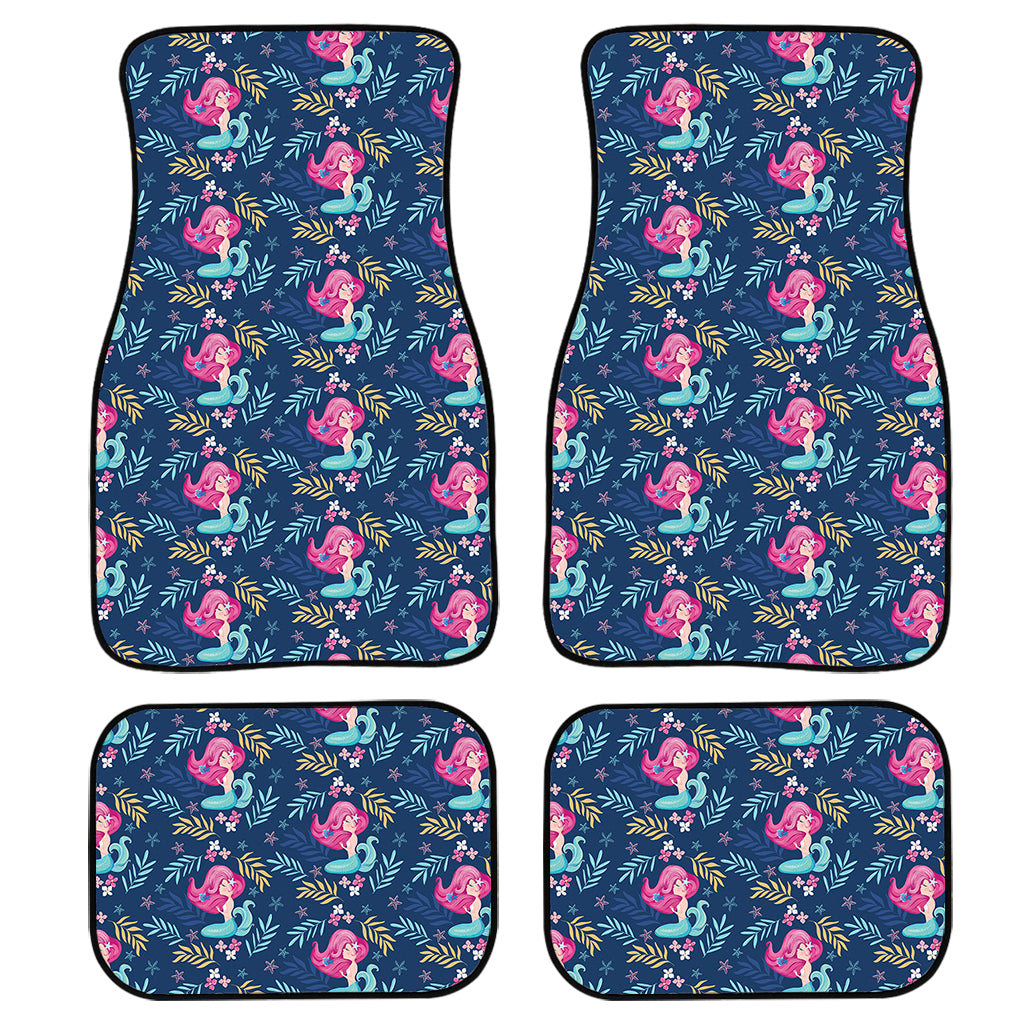 Little Cute Mermaid Pattern Print Front and Back Car Floor Mats
