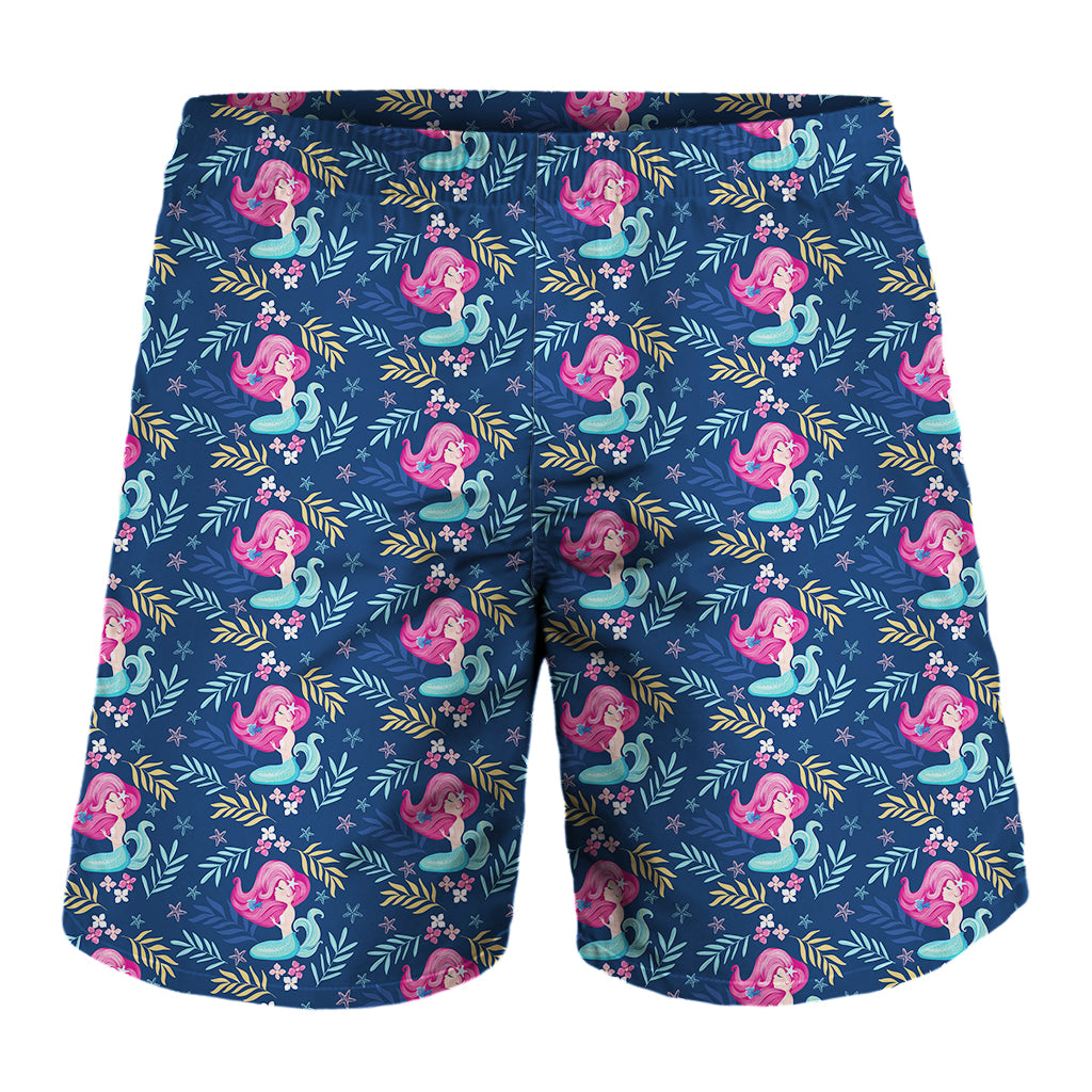 Little Cute Mermaid Pattern Print Men's Shorts